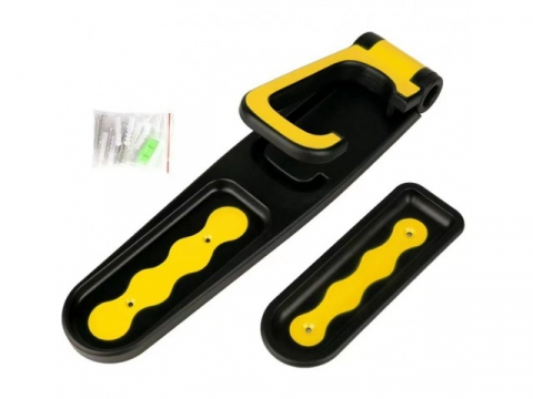 Ciclism - Suport pentru bicicleta, montare pe perete, 35 cm, negru/galben