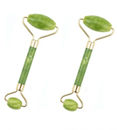 Ustensile îngrijire față - Set 2x Rola de Jade pentru o piele fina - Verde