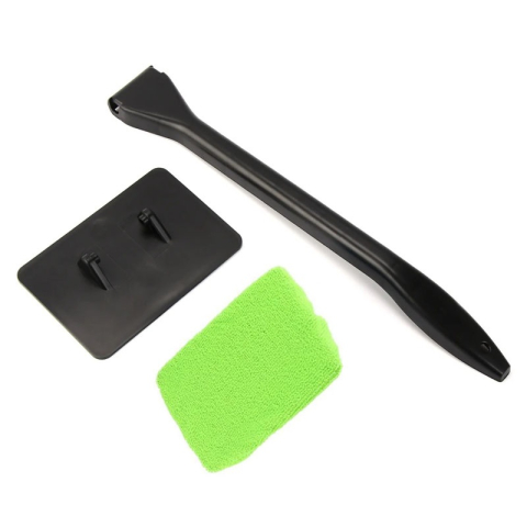 Stergator auto pentru parbriz, geamuri, din microfibra si plastic, laveta detasabila, maner ergonomic, verde [1]
