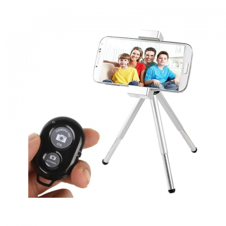 Telecomanda Bluetooth pentru actionarea telefonului la distanta,compatibila IOS si Android - Negru [2]