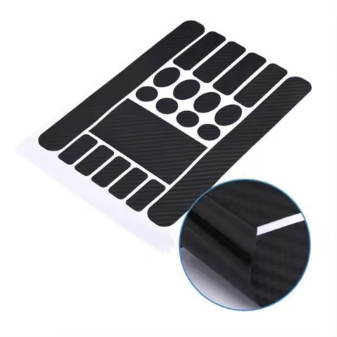 Set 20 autocolante pentru bicicleta, lipire pe cadru, protectie impotriva zgarieturilor, dimensiuni si forme diferite, negru [14]