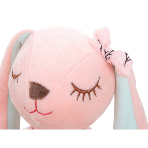 Iepuras de plus roz, rochie detasabila, 35 cm, material moale, jucarie pentru copii, confort, siguranta si dezvoltarea imaginatiei [7]