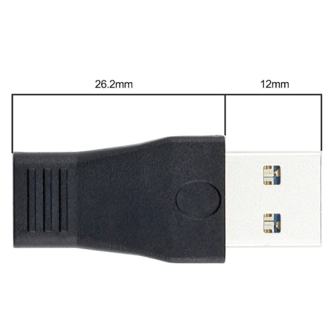 Adaptor USB tata la tip C mama, pentru telefon, laptop, negru [3]