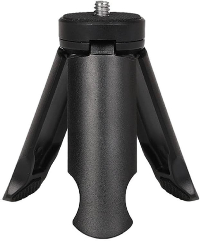 Suport telefon universal cu clips, cap cu bila reglabil si mini trepied de masa, montura 1/4 inch, ABS + metal, negru [4]