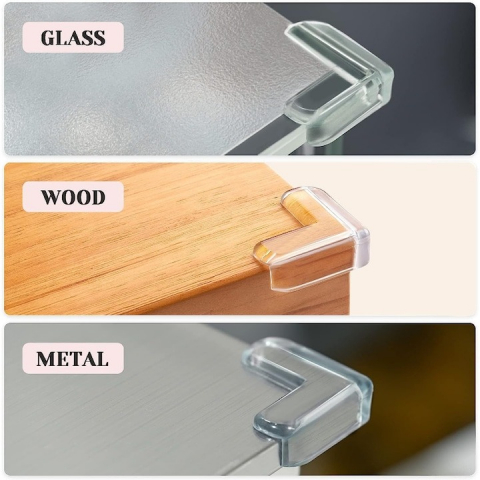 Set 4 protectii pentru colturi mobila, silicon, transparent, pentru siguranta copiilor [1]