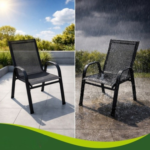 Set mobilier gradina, masa rotunda si 2 scaune, metal/sticla, pentru balcon, terasa, exterior, negru [10]