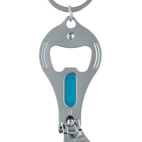 Breloc 3 in 1, unghiera, desfacator sticle, metal, compact, argintiu [1]