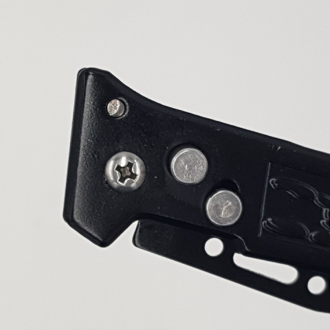 Briceag pentru supravietuire, camping, otel inoxidabil, model scorpion, maner ergonomic, 15.5 cm, negru [10]