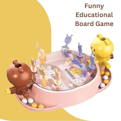 Joc interactiv pentru copii, de masa, portabil, ursuleti, 2 jucatori, 19 x 7 x 11.3 cm, roz [2]