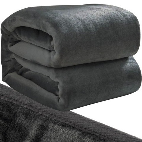 Patura moale, poliester, dimensiune 200 x 160 cm, gri [7]