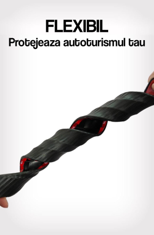 Set 2 benzi pentru protectie bara auto, cauciuc/plastic, impotriva zgarieturilor, autoadezive, universale, 40 x 5.2 cm, negru [6]
