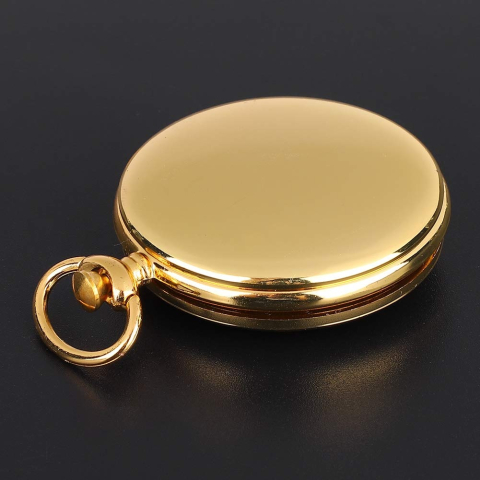 Busola cu capac, metal, pentru camping, drumetii, inel prindere, 6 x 1.2 cm, auriu [1]