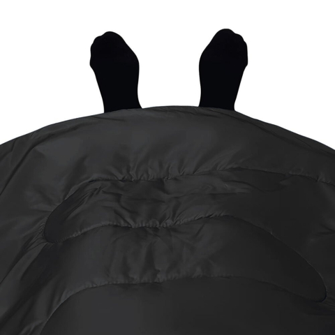 Sac de dormit pentru camping, drumetii, 2 in 1, impermeabil, poliester, 210 x 75 cm, negru, husa transport [12]