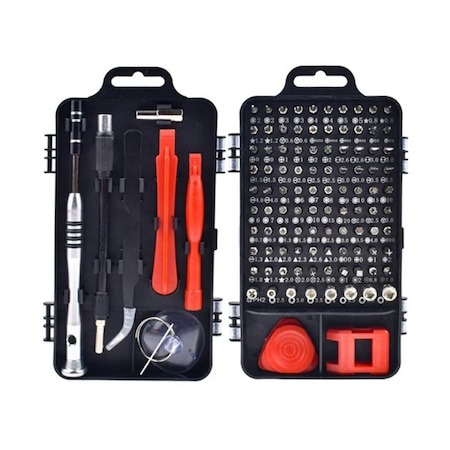 Surubelnite si biti - Set surubelnite multifunctionale de precizie, 110 piese, magnetice, - Rosu/Negru