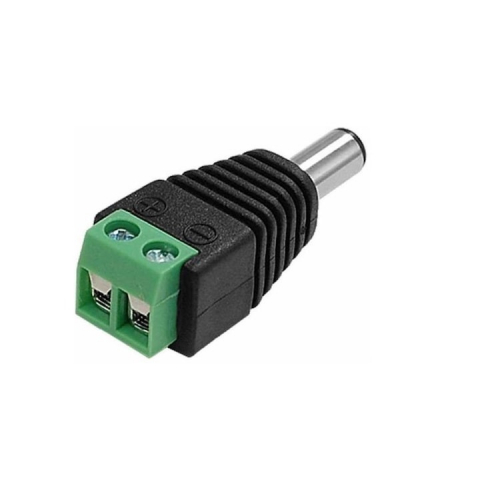 ELECTRONICE - Mufa alimentare tata, prindere 2.1 x 5.5 mm, negru/verde