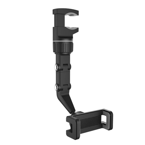 Suport auto telefoane - Suport auto pentru telefon, montare pe oglinda retrovizoare, latime reglabila 5-10 cm, rotativ 360°, negru