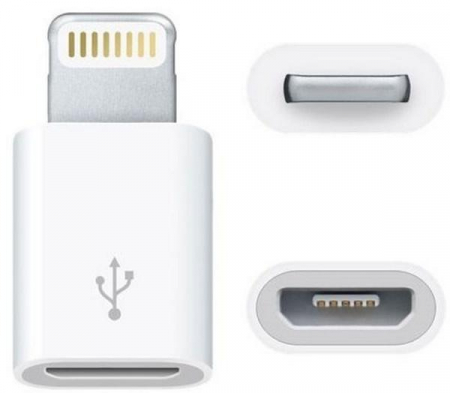 Accesorii PC / Tablete - Mini adaptor Micro USB- Iphone, 8 pini - Alb