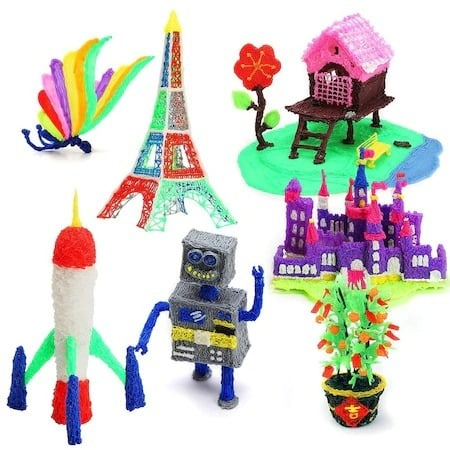Creion 3D pentru realizare obiectelor in spatiu 3D cu 50m filament inclus - Roz [4]