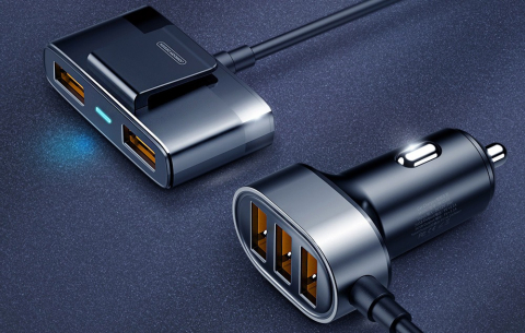 Incarcator auto, 5 x USB, 1.5 m cablu, universal, negru [8]