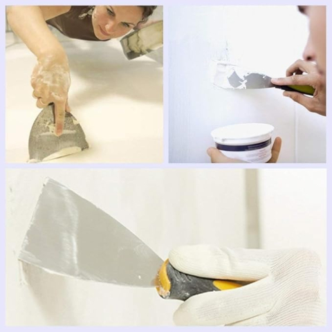 Spaclu, otel inoxidabil, maner ergonomic, 100 mm, galben/negru [3]