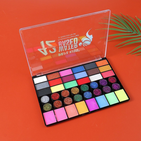 Paleta vopsea pentru fata si corp, 42 culori, fosforescente, non-toxic, activare cu apa, multicolor, 20 x 14 x 1.6 cm [12]