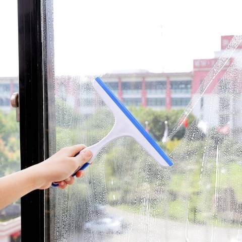 Racleta multifunctionala pentru curatare geamuri, oglinzi, cabine de dus, parbriz, silicon, reutilizabila, 22 x 22 cm, albastru [7]