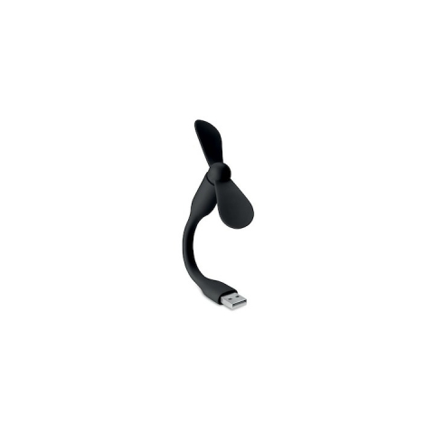 Mini ventilator din silicon, cu alimentare prin USB, portabil, brat flexibil, 14 x 8.5 cm, negru [1]