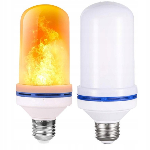 Bec LED, efect de flacara, lumina calda, 9 W, E27, protectie IP44, 3 moduri de iluminare, 15 x 6 cm [7]