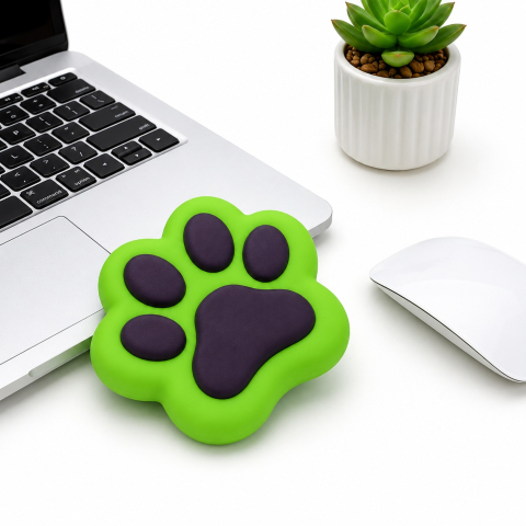 Jucarie antistres squishy, in forma de labuta de pisica, revenire lenta, pentru relaxare, 7.5 x 5.5 cm, verde/negru [4]
