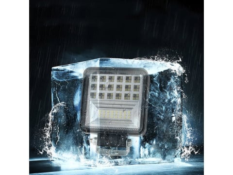 Proiector LED auto, off-road, lumina rece 6000K, 16 W, 12-24 V, aluminiu/PVC, protectie IP65, 12.5 x 10.7 x 2.2 cm, negru [1]