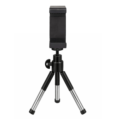Pachet mini trepied pentru telefon din aluminiu cu cap de bila reglabil si suport smartphone universal cu arc, montura 1/4 inch, extensibil 13–20 cm