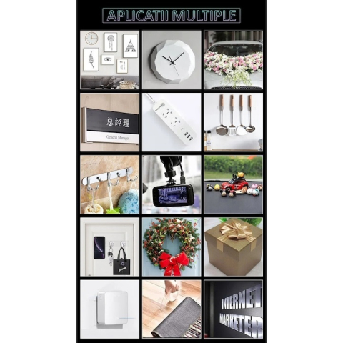 Set 6 benzi dublu adezive transparente, 5 metri pe rola, siliconice, flexibile, rezistente la apa, reutilizabile, nu lasa urme, aplicabile pe diverse suprafete [4]