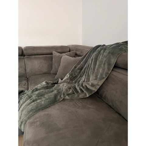 Patura moale, poliester, dimensiune 200 x 160 cm, gri [1]