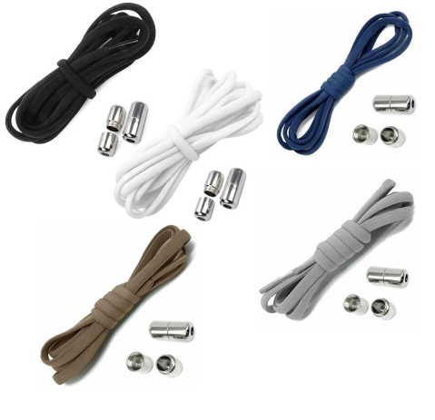 Accesorii incaltaminte - Sireturi flexibile din plastic si metal, 100 cm – Fara legare, cu prinderi metalice la capete, pentru pantofi sport, casual si eleganti