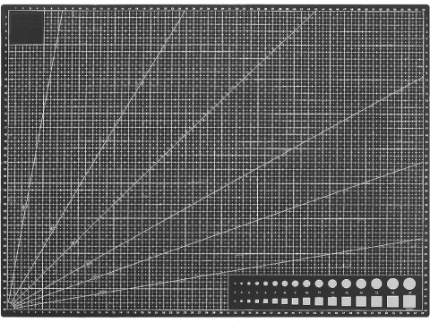 Placa pentru taiere precisa, modelare, fata-verso, cu auto-vindecare A2, 45 x 60 cm, scara clar vizibila, negru [3]
