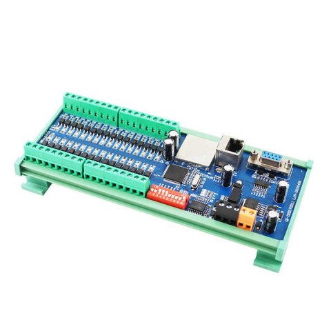 ELECTRONICE - Modul 32 canale Ethernet Input, alimentare 24V DC, Port comunicatie RS485, RS232, Ethernet RJ45, protocol Modbus RTU/TCP, suport monare pe sina, ABS, multicolor, extensie pentru PLC.