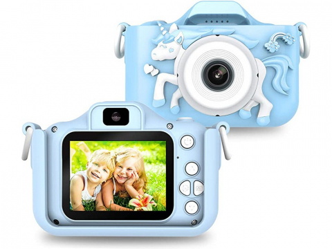 Aparat foto pentru copii,rezolutie 1080P HD,ecran 2 inch,12 MP, unicorn - Albastru [12]