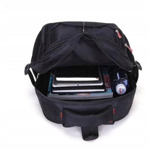 Rucsac multifunctional, pentru scoala, calatorii, laptop, nailon/poliester, durabil, compartimente multiple, 31 x 15 x 45 cm, negru [3]
