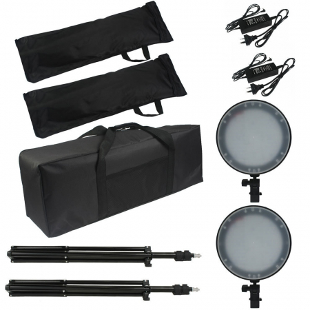 Kit de 2 softboxuri, cu 2 trepiezi reglabili 200 cm, 2 panouri LED Bi color, de 45W, temperatura culorii reglabila, geanta de transport inclusa [1]