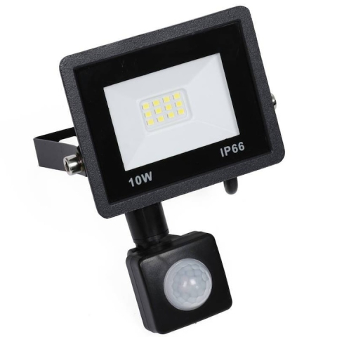 Proiector LED, senzor de miscare, 10 W, pentru exterior, lumina rece 6000K, protectie IP66, 10.5 x 8.5 x 2.5 cm, negru [3]