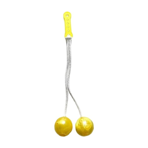 JOCURI ȘI JUCĂRII - Set 2 bile clackers, jucarie interactiva, plastic, antistres, pentru copii, 4 cm, galben