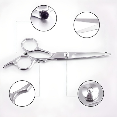 Set 2 foarfece de tuns, din inox, 2 cleme de par, pieptan, negru, 21.5 x 8.5 x 3 cm, carcasa inclusa [14]