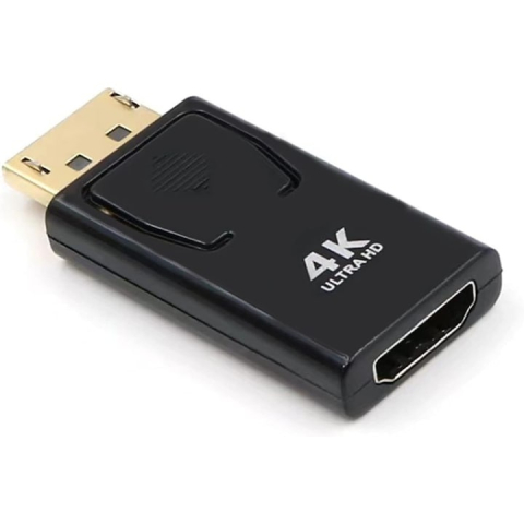 ELECTRONICE - Adaptor DisplayPort tata la HDMI mama 4K Ultra HD, Plug & Play, compatibil PC, laptop, monitor, proiector, 4 cm, negru