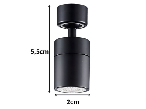 Aerator rotativ reglabil pentru robinet, universal, cap pivotant 360°, economisire apa, pentru bucatarie si baie [2]