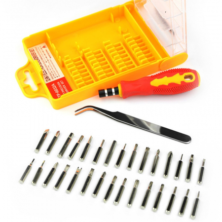 Gadgeturi - Trusa surubelnite de precizie, SPACER, 32 piese - Portocaliu