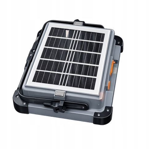 Proiector LED, cu panou solar, 15 W, incarcare USB, USB-C, lumina calda/rece/neutra, magnetic, reglabil 180°, 21 x 17 x 5 cm [5]