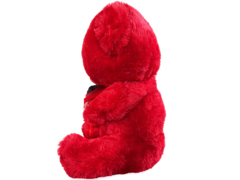 Jucarie de plus, ursulet cu inima, mesaj I Love You, material moale, decorativ, pentru copii, rosu, 30 x 18 cm [13]