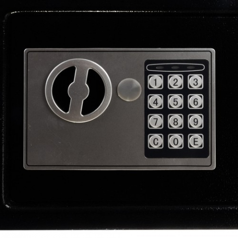 Seif metalic, electronic, 20 x 31 x 20 cm, set 2 chei si accesorii incluse, negru [5]