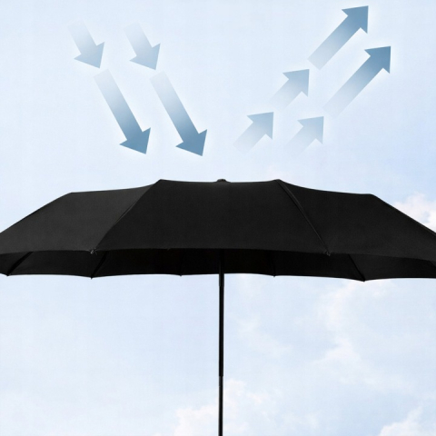 Umbrela, deschidere automata, protectie UV 50+, pliabila, 12 spite, diametru 105 cm, negru [7]