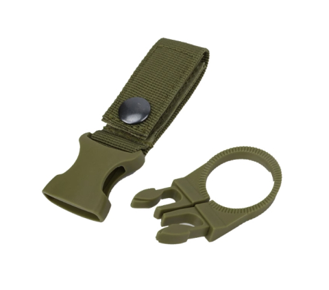 SPORT ȘI ACTIVITĂȚI - Suport tactic pentru rucsac cu prindere curea si inel multifunctional, 14.5 cm, verde, pentru sticla, chei si accesorii